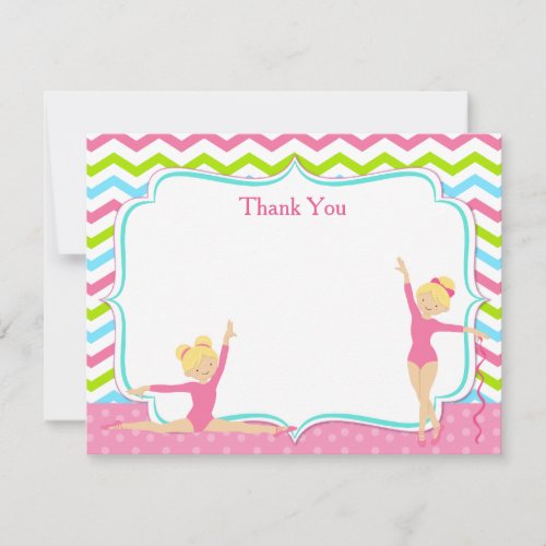 Gymnastic Birthday Thank You Notes