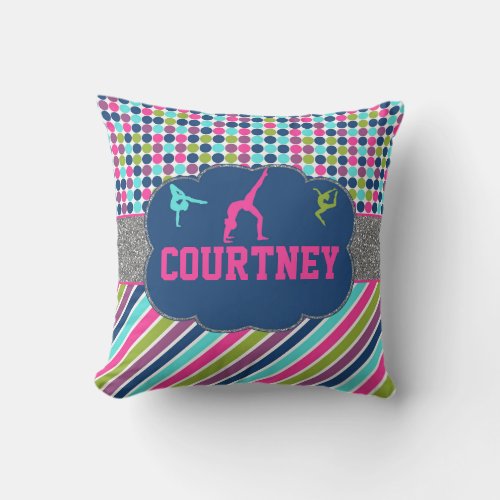 Gymnastic Dance Name Personalized Throw Pillow