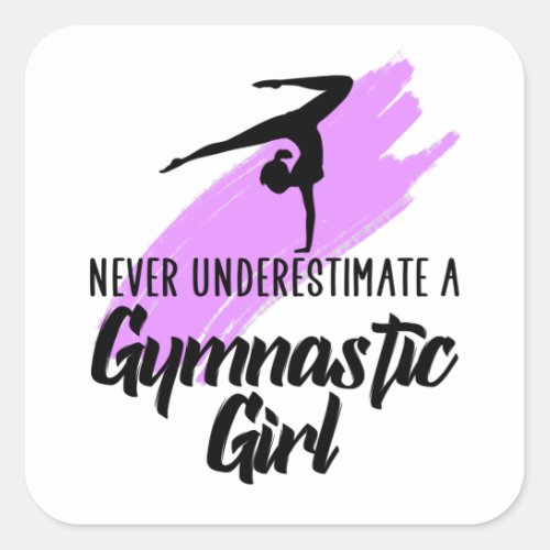 gymnastic girl square sticker