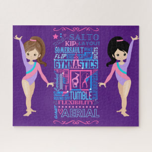 Gymnastic Girls Skill Words of Gymnastics  Jigsaw Puzzle