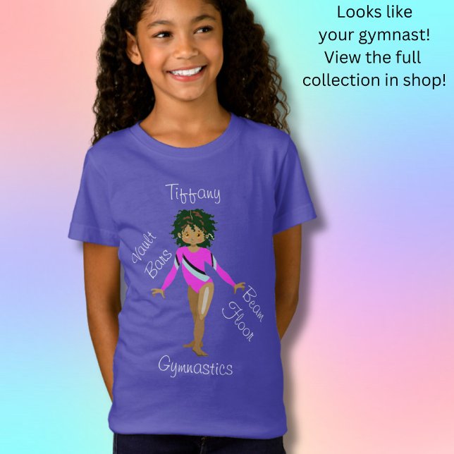 Gymnastic Hispanic, Brown Eyes, Fuchsia Leotard   T-Shirt (Creator Uploaded)