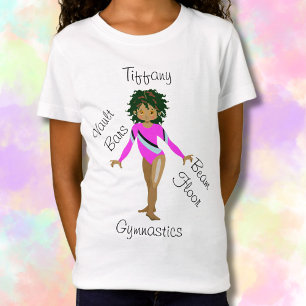 Gymnastic Hispanic, Brown Eyes, Fuchsia Leotard T-Shirt