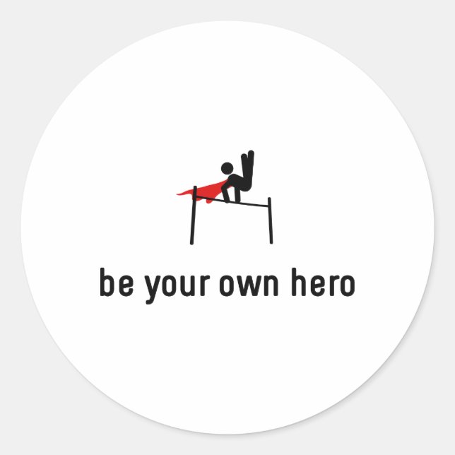 Gymnastic Horizontal Bar Hero Classic Round Sticker (Front)