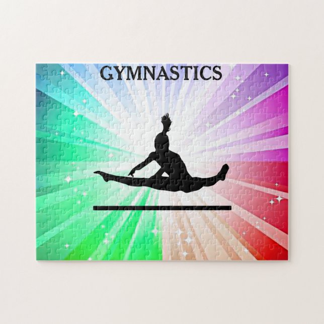 Gymnastic lights puzzle with gymnast. (Horizontal)