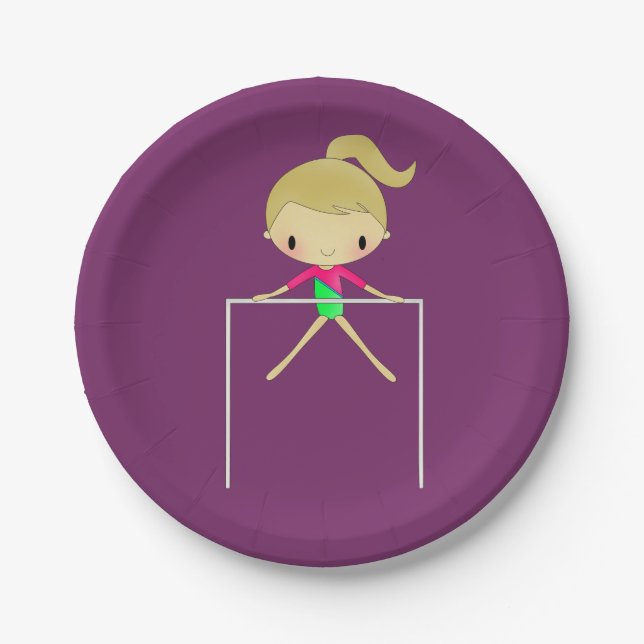 Gymnastic paper plates gymnast party supplies (Front)