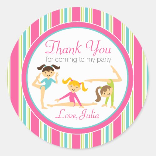 Gymnastic Party Stickers