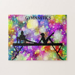 Gymnastic puzzle with balance beam.