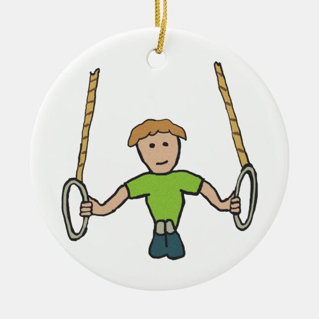 Gymnastic Rings Ceramic Ornament (Front)