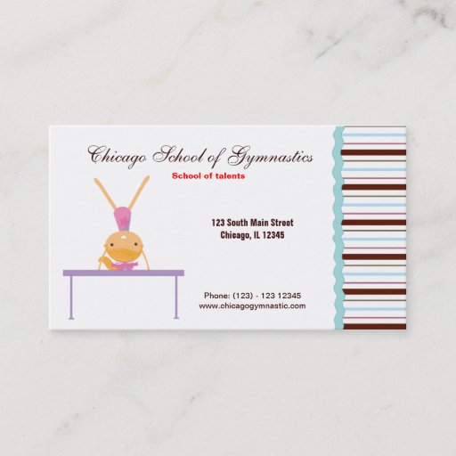 Customizable Gymnastic School Business Cards