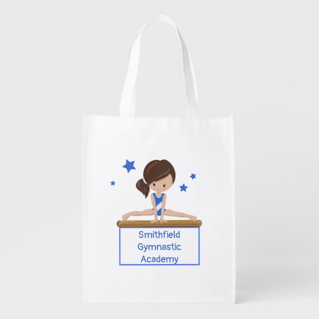 Gymnastic School Class Academy Custom Reusable Grocery Bag (Front)