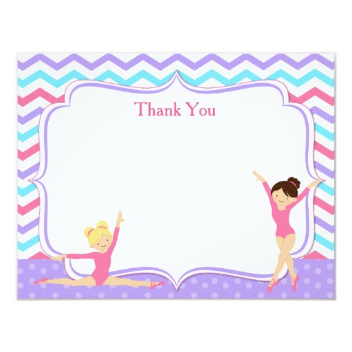 Gymnastic Thank You Notes Card | Zazzle