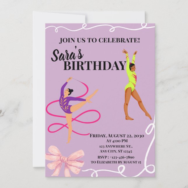 Gymnastic Theme Invitation (Front)