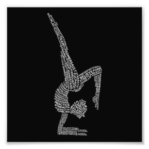 Gymnastic Typography Gymnast Gymnastics Sports Lov Photo Print