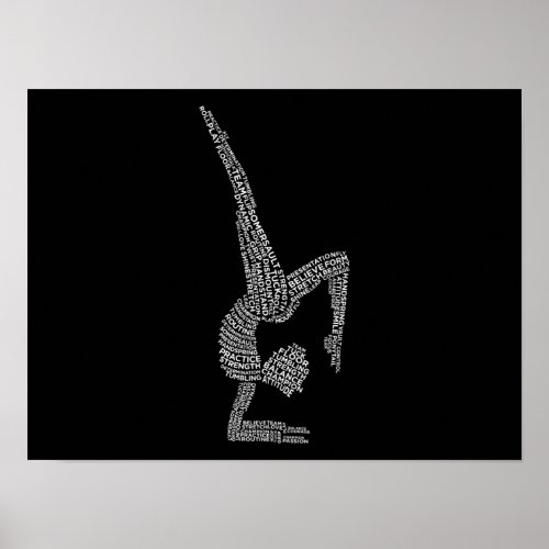 Gymnastic Typography Gymnast Gymnastics Sports Lov Poster