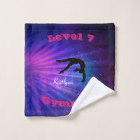 Gymnastic Wash Cloth w/ Custom Name & Level Number