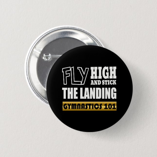Gymnastics 101 Fly High - Bar Gymnast Button (Front & Back)