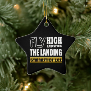 Gymnastics 101 Fly High - Bar Gymnast Ceramic Ornament