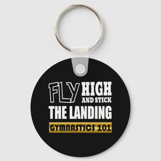 Gymnastics 101 Fly High - Bar Gymnast Keychain (Front)