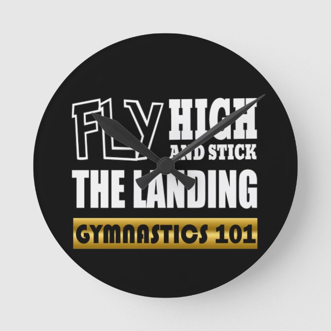Gymnastics 101 Fly High - Bar Gymnast Round Clock (Front)