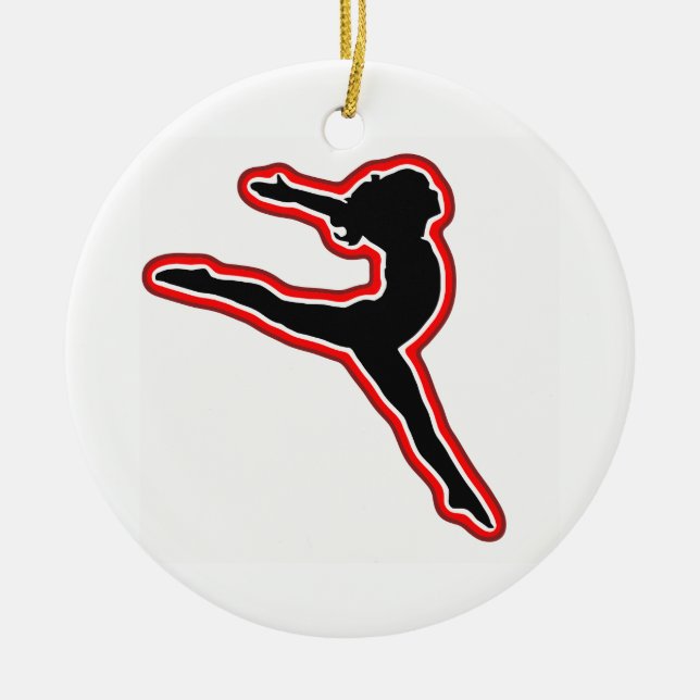 Gymnastics 3 ceramic ornament (Front)