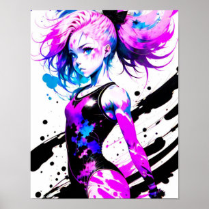 Gymnastics Abstract Spirit of the Gymnast Poster