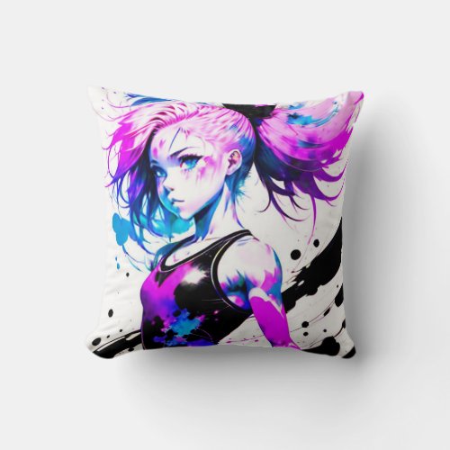 Gymnastics Abstract Spirit of the Gymnast Throw Pillow