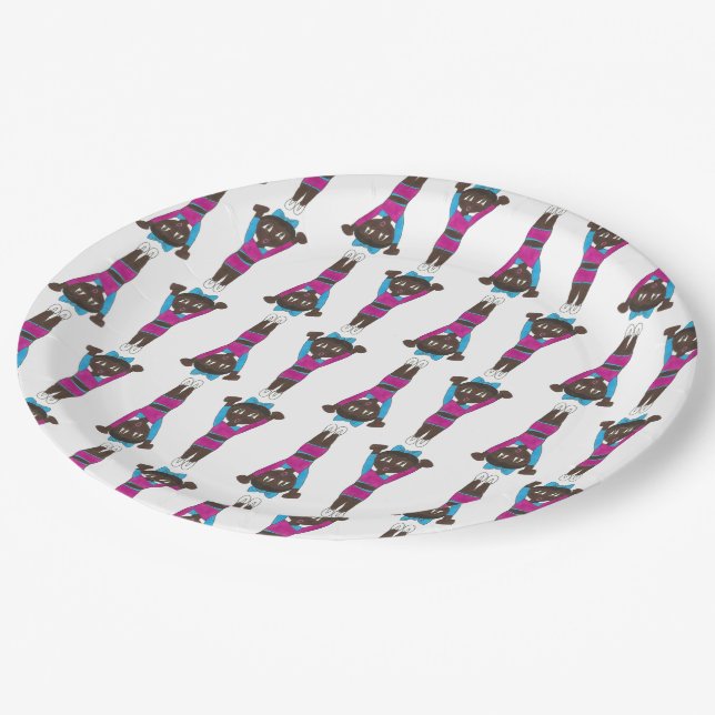 Gymnastics Acrobatics Dance Recital Acro Gymnast Paper Plates (Angled)
