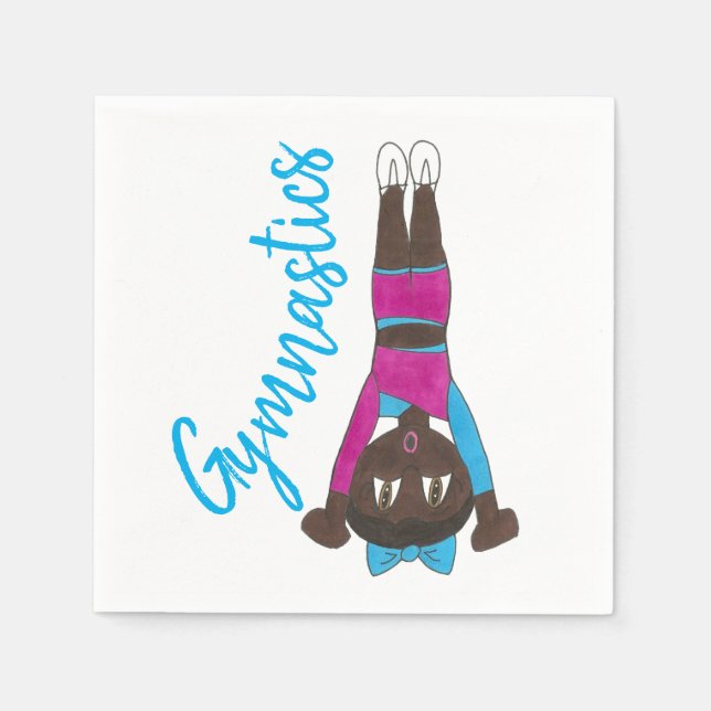 Gymnastics Acrobatics Tumbling Dance Studio Gym Paper Napkins (Front)