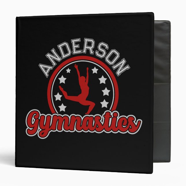 Gymnastics ADD NAME Gymnast Vault Floor Athlete  3 Ring Binder (Front/Inside)
