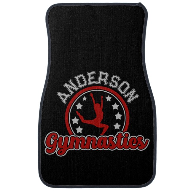 Gymnastics ADD NAME Gymnast Vault Floor Athlete  Car Floor Mat (Front)