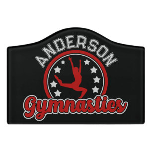 Gymnastics ADD NAME Gymnast Vault Floor Athlete Door Sign