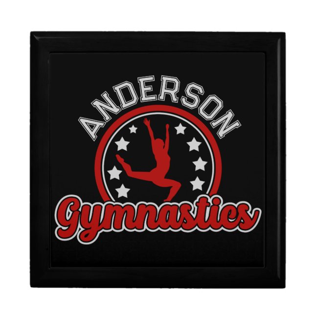 Gymnastics ADD NAME Gymnast Vault Floor Athlete Gift Box (Front)