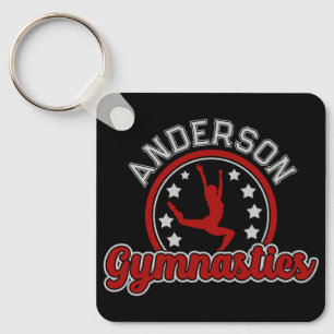 Gymnastics ADD NAME Gymnast Vault Floor Athlete Keychain