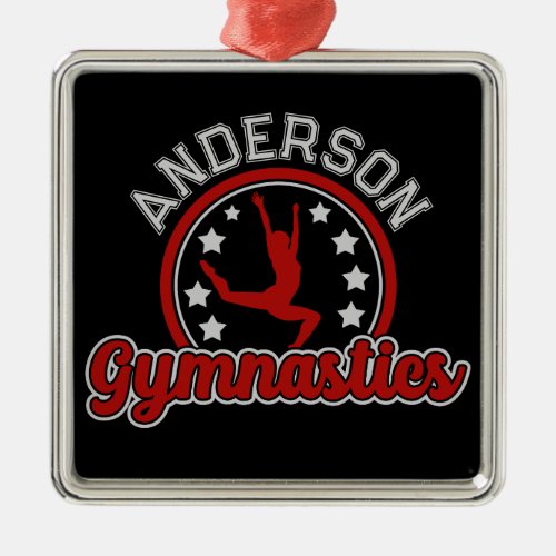 Gymnastics ADD NAME Gymnast Vault Floor Athlete Metal Ornament