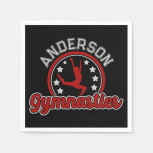 Gymnastics ADD NAME Gymnast Vault Floor Athlete  Napkins
