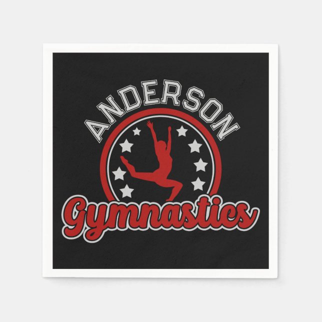Gymnastics ADD NAME Gymnast Vault Floor Athlete  Napkins (Front)