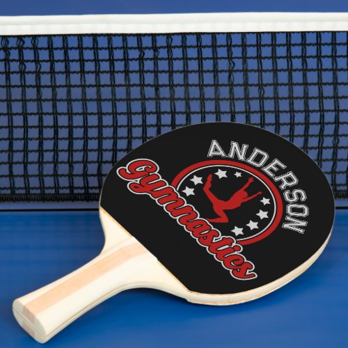 Gymnastics ADD NAME Gymnast Vault Floor Athlete  Ping Pong Paddle