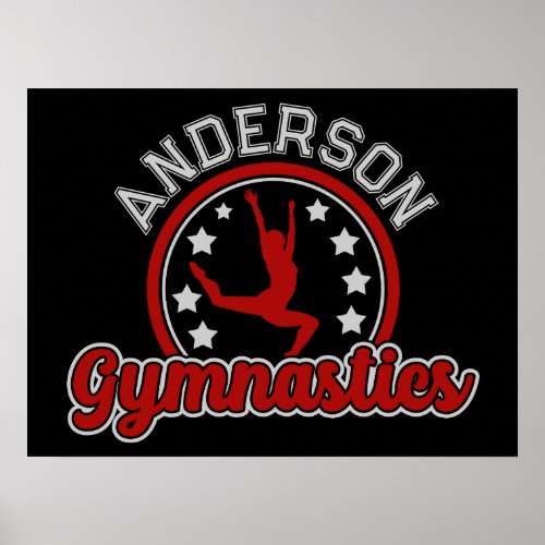 Gymnastics ADD NAME Gymnast Vault Floor Athlete Poster