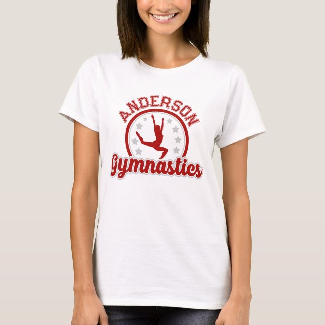 Gymnastics ADD NAME Gymnast Vault Floor Athlete  T-Shirt (Front)