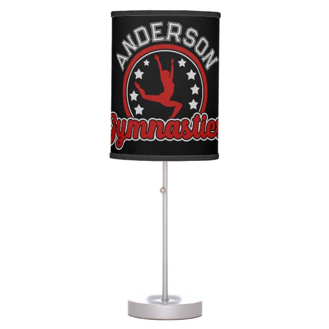 Gymnastics ADD NAME Gymnast Vault Floor Athlete Table Lamp (Front)