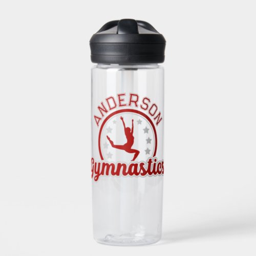 Gymnastics ADD NAME Gymnast Vault Floor Athlete  Water Bottle