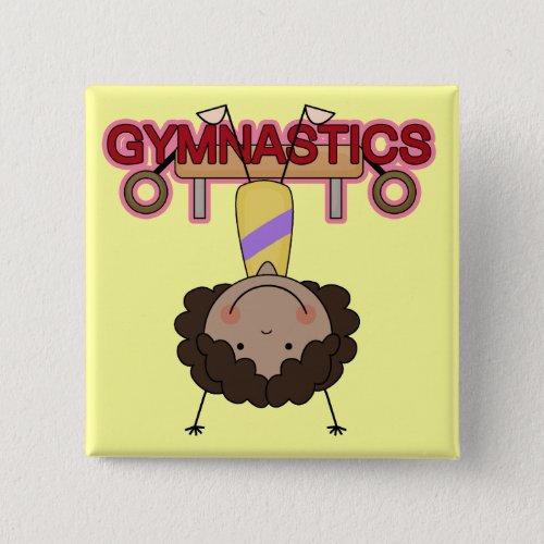 GYMNASTICS _ African American Girl Handstands Button