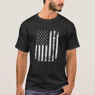 Gymnastics American Flag USA Support Team Vintage T-Shirt