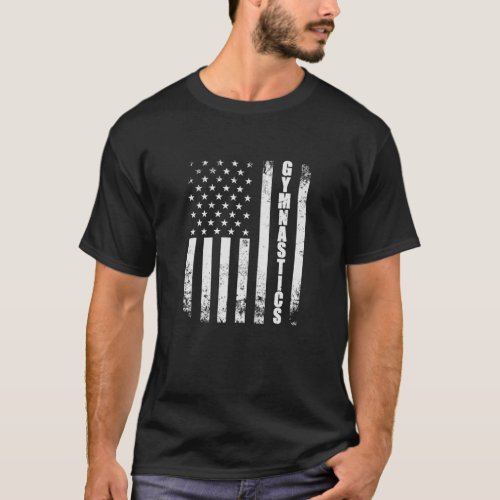 Gymnastics American Flag USA Support Team Vintage T_Shirt