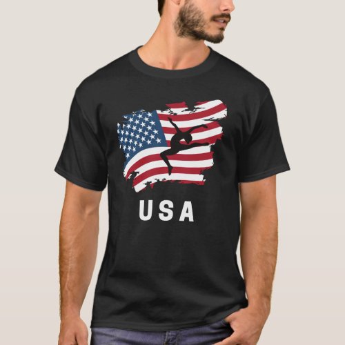 Gymnastics American USA Flag T_Shirt
