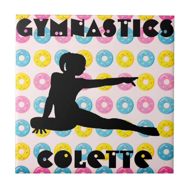 Gymnastics and Donuts Ceramic Tile (Front)