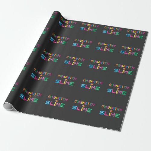 Gymnastics and Slime Loving Kid Tumbling Athlet Wrapping Paper