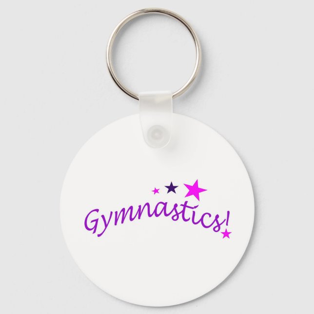 Gymnastics Arched with Stars Keychain (Front)