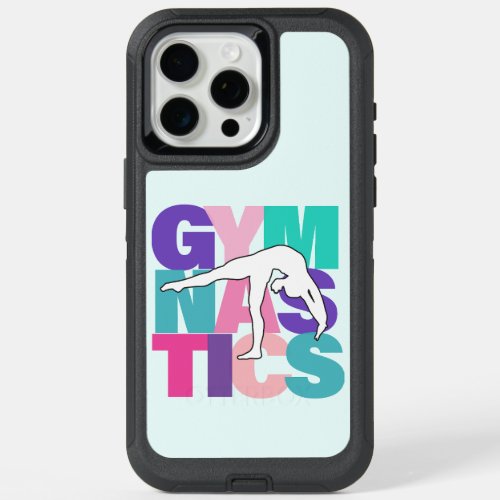 Gymnastics Back Bend Art in Pink Purple  Teal iPhone 15 Pro Max Case