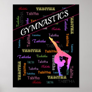 Gymnastics Bag with Personalized Name All Over Poster